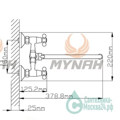 Смеситель MYNAH M2265 для ванны вентильный (7)
