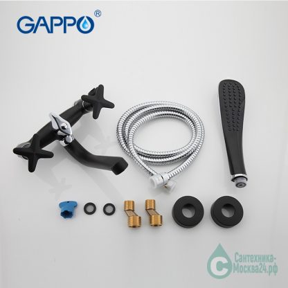Смеситель GAPPO EVORA G3251 для ванны черный матовый (3)