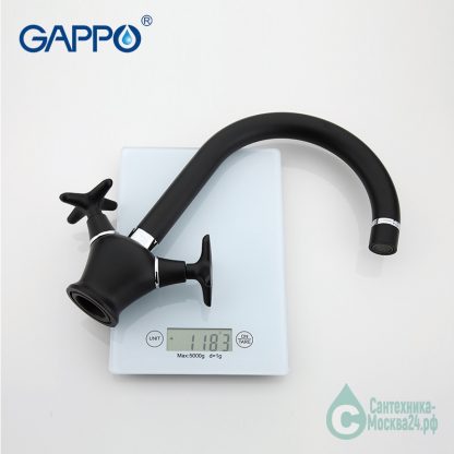 Смеситель GAPPO EVORA G4051 для кухни черный (4)